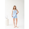 Lněné šortky AVY / Blankytná Modř