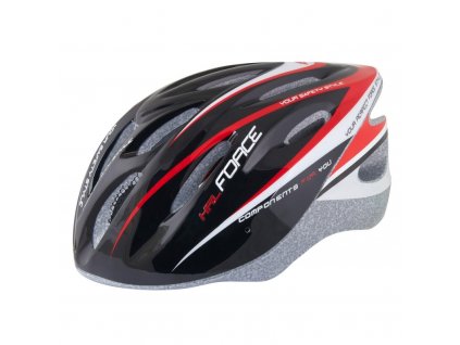 Prilba FORCE HAL, čierno-červeno-biela