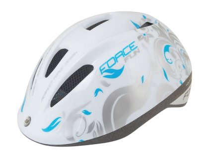 Prilba FORCE FUN FLOWERS detská, bielo-šedo-modrá M