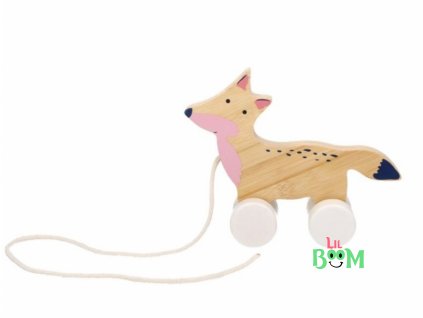 Edukační bambusová hračka tahací - Liška, Adam Toys