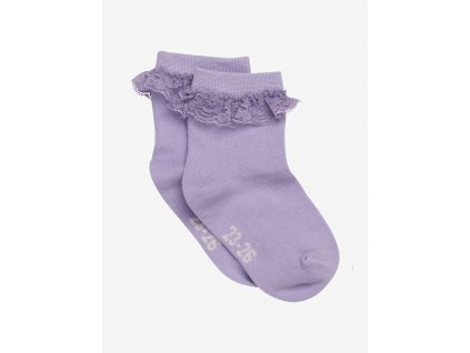 Členkové fialové ponožky s čipkou Minymo