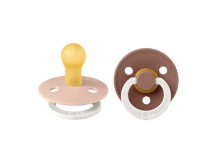 BIBS Colour okruhle cumliky z prirodneho kaucuku 2ks velkost 1 Night Woodchuck Blush 110454 5713795266975 300x300