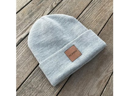 vyr 1647Dvojita ciapka s lemom UNI sivy melir