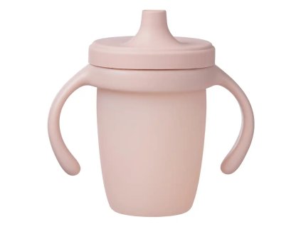Silikonový hrnček s viečkom 240 ml - ružový