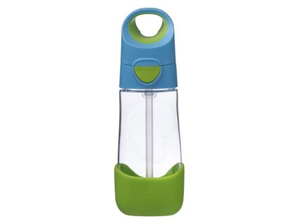 B.BOX fľaša na pitie so slamkou - modrá / zelená 450 ml