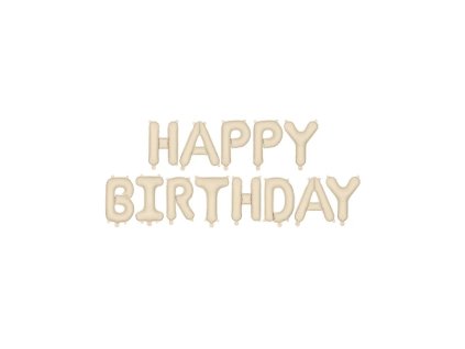 foliovy balonovy napis happy birthday bezovy