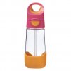 B.BOX fľaša na pitie so slamkou - ružová/oranžová 450 ml