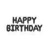 foliovy balonovy napis happy birthday cierny
