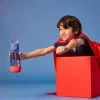 Fľaša na pitie so slamkou 600 ml - Superman