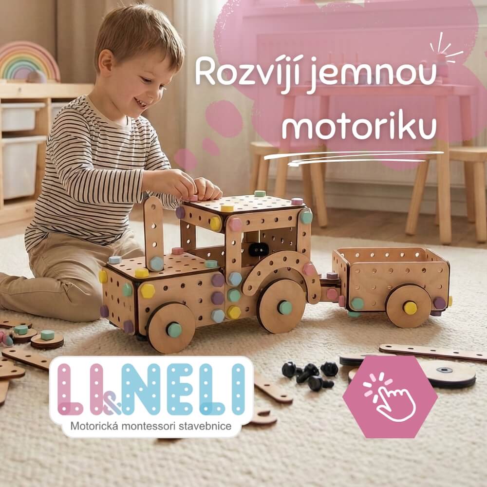 Stavebnice Li&Neli zabaví děti na dlouhé hodiny. Přitom budou rozvíjet motoriku, fantazii i trpělivost. Díky různorodým dílkům z kvalitních materiálů si můžou postavit téměř cokoliv, co je zrovna napadne.