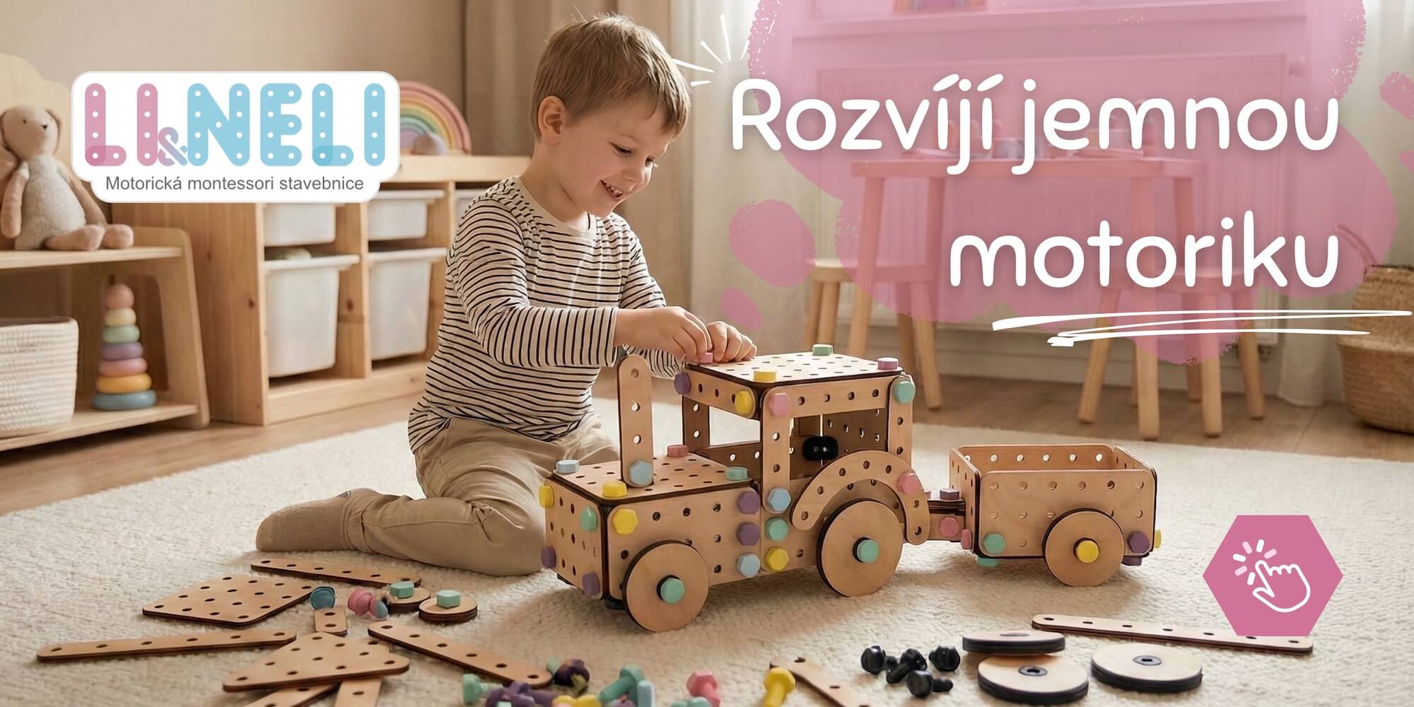 Stavebnice Li&Neli zabaví děti na dlouhé hodiny. Přitom budou rozvíjet motoriku, fantazii i trpělivost. Díky různorodým dílkům z kvalitních materiálů si můžou postavit téměř cokoliv, co je zrovna napadne.