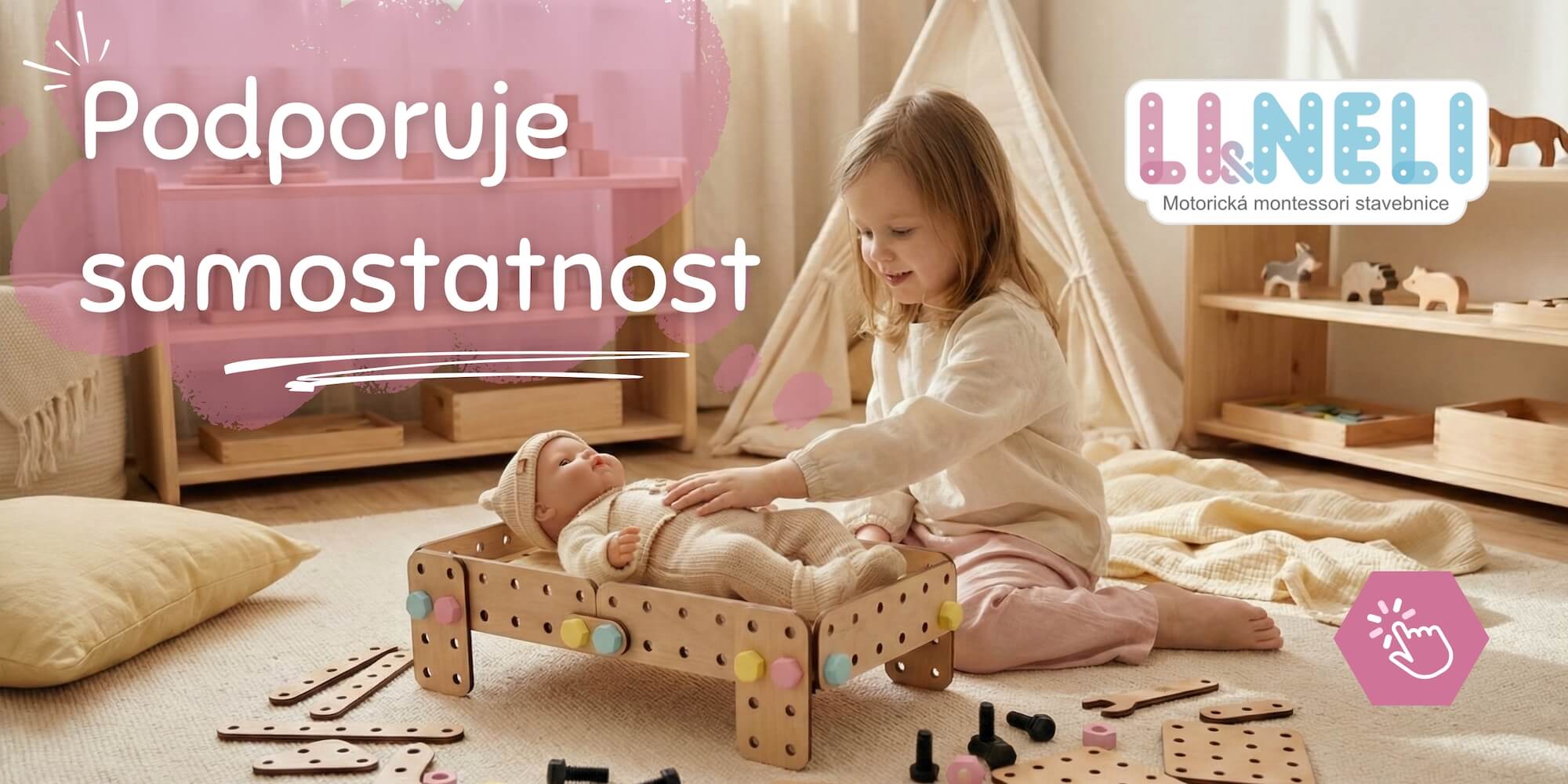 Stavebnice Li&Neli zabaví děti na dlouhé hodiny. Přitom budou rozvíjet motoriku, fantazii i trpělivost. Díky různorodým dílkům z kvalitních materiálů si můžou postavit téměř cokoliv, co je zrovna napadne.