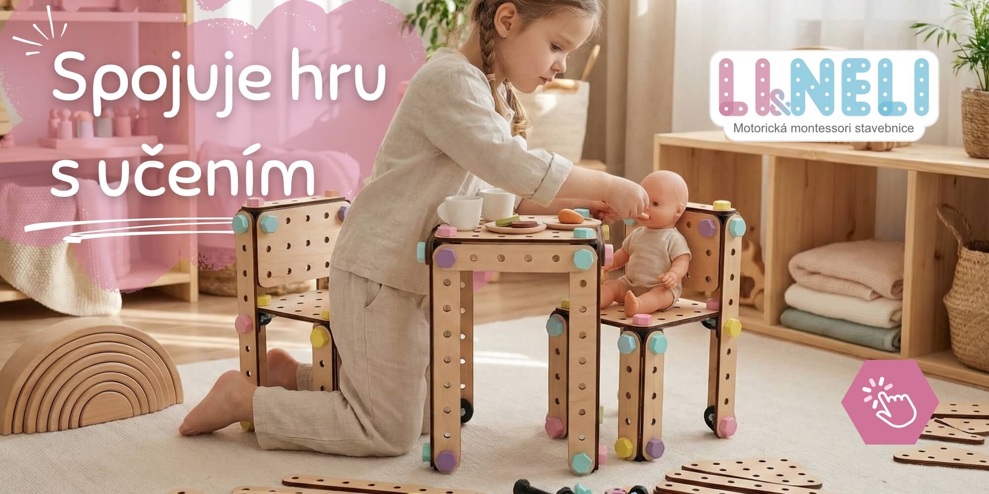 Stavebnice Li&Neli zabaví děti na dlouhé hodiny. Přitom budou rozvíjet motoriku, fantazii i trpělivost. Díky různorodým dílkům z kvalitních materiálů si můžou postavit téměř cokoliv, co je zrovna napadne.