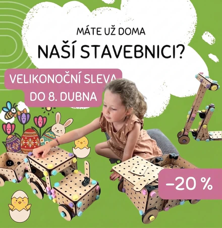 Velikonoční tvoření s 20% slevou na všechny sady stavebnic do 8. dubna 2026.
