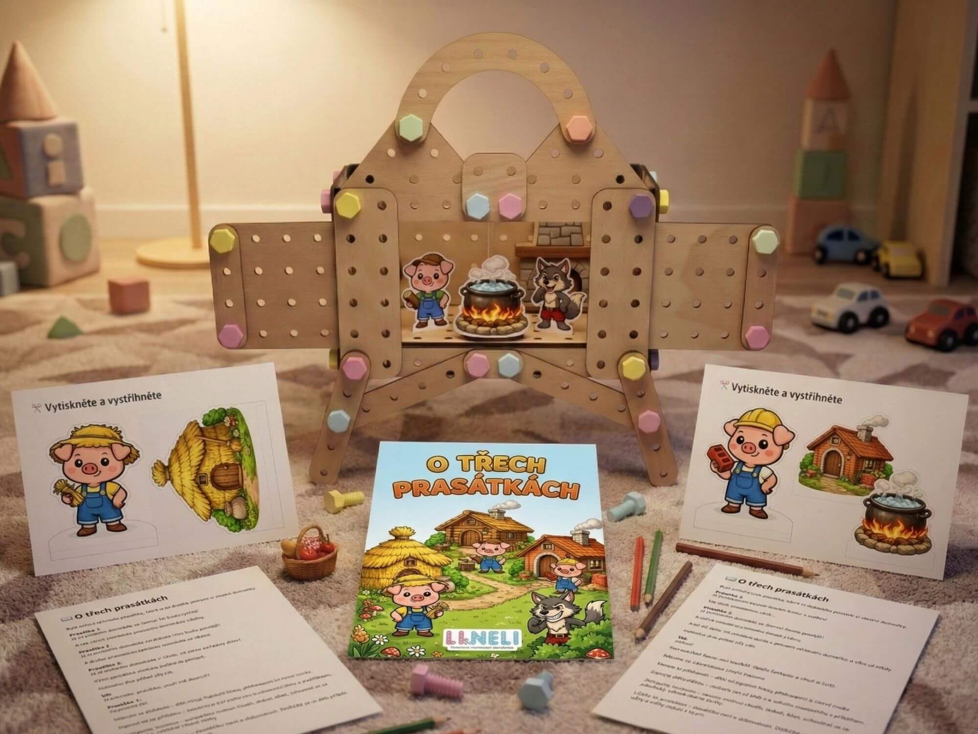 O třech prasátkách - Sada pro divadélko Li&Neli