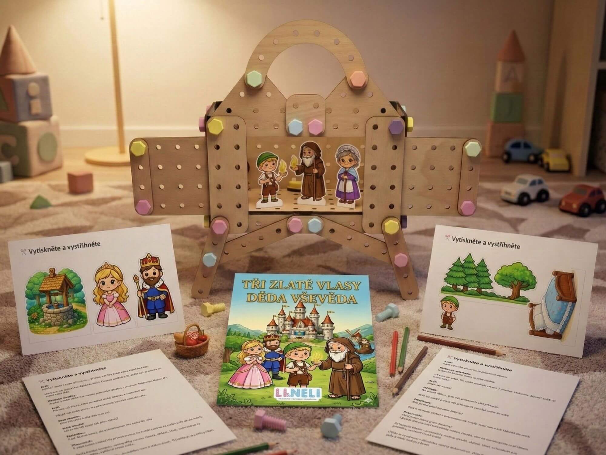 Tři zlaté vlasy děda vševěda - Sada pro divadélko Li&Neli