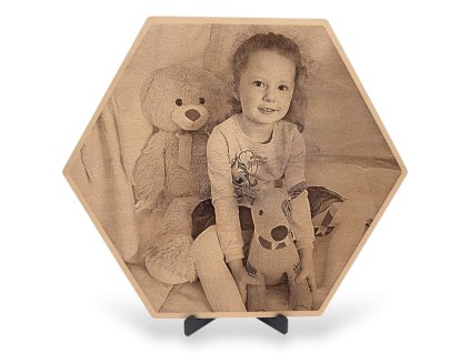 Fotka na dřevo hexagon 20 cm