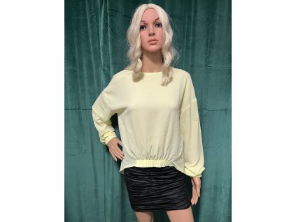 Žlutá prodloužená oversized dámská halenka