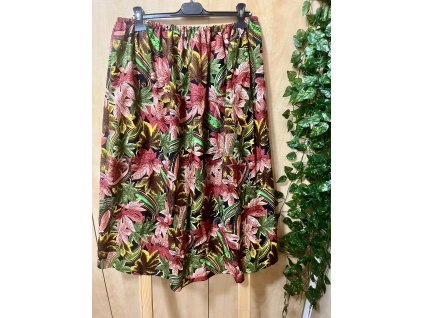 Barevná nařasená dlouhá sukně s rozparkem Butik