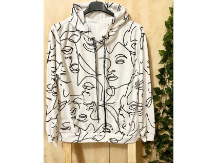 Bílá mikina s černým potiskem Italy