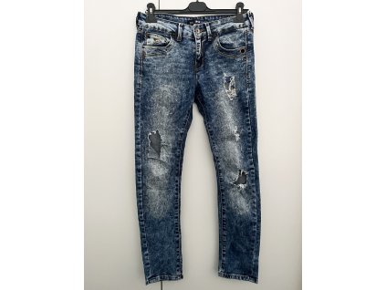 Modré pružné skinny džíny Bershka