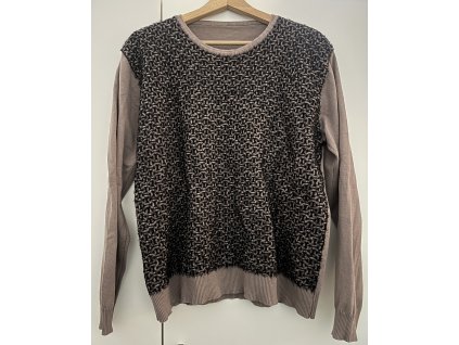 Béžový svetr s chlupatým vzorem Butik 🍂