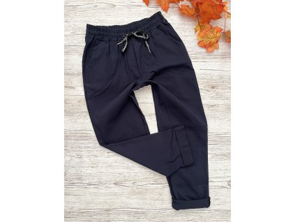 Tmavě modré kalhoty s ozdobnou šňůrkou Italy 🍂