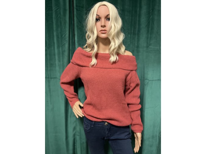 Barevný dámský crop svetr s límcem Collar, velikost univerzální