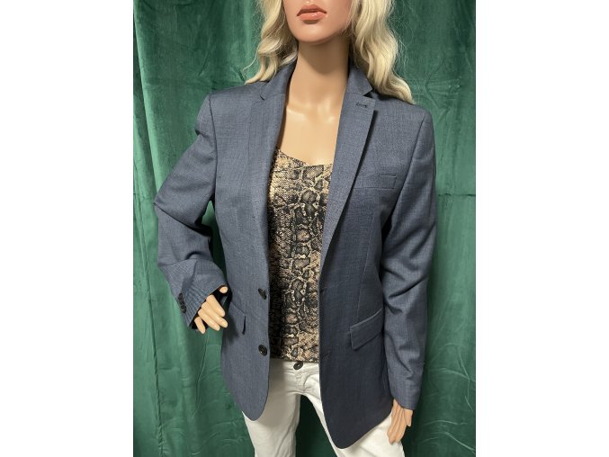 Modré slim fit sako Next