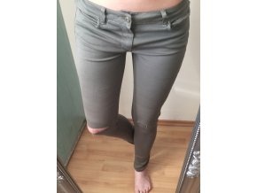 Dámské trhané khaki skinny džíny