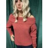 Barevný dámský crop svetr s límcem Collar, velikost univerzální
