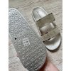 Dámské stříbrné nazouváky/sandály zdobené kamínky, velikost 38