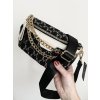 Dámská černobéžová ledvinka/crossbody kabelka Chain Versoli