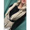 Dámská béžová vesta s třásněmi Bershka