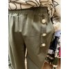 Khaki kalhoty s ozdobnými knoflíky Italy