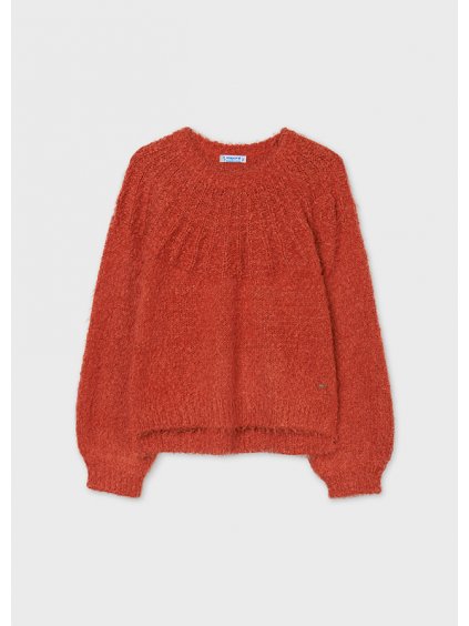 Dívčí módní svetr cihlově červený Mayoral 7352