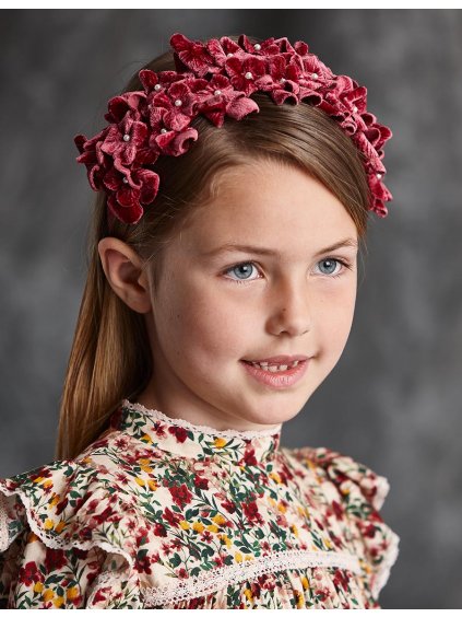 Luxusní čelenka abel and lula 5912 růžová, šedá