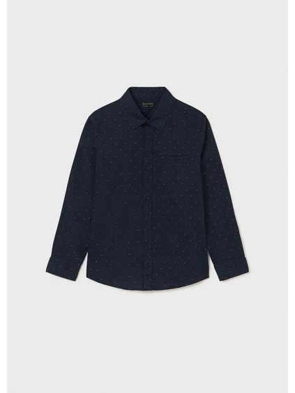 Košile s mikrotiskem L/s, tmavě modrá, 7167/66/18, 8445445452281
