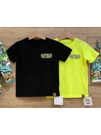 triko s krátým růkávem 23901 neon, černé