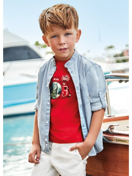 Chlapecká košile se stojáčkem 3166 modrá