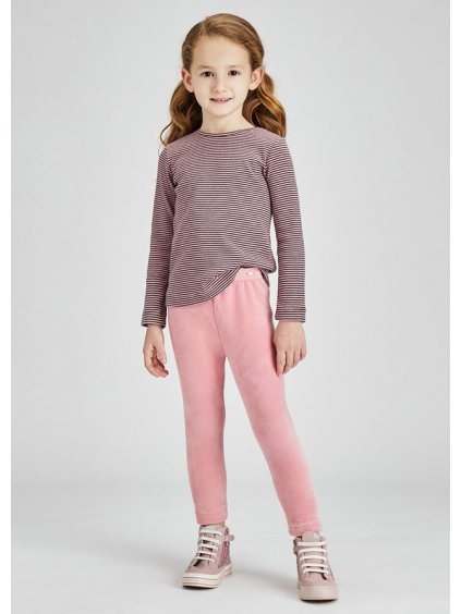 Sametové legínové kalhoty dívčí  Mayoral 712, růžové
