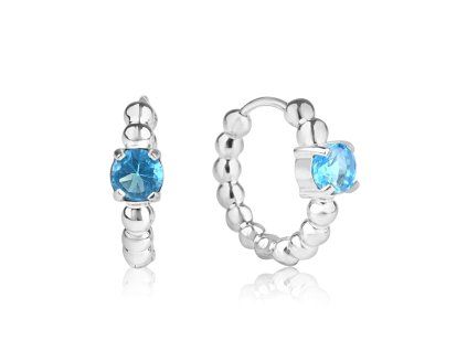 Náušnice z chirurgické oceli AXIS - Blue Topaz