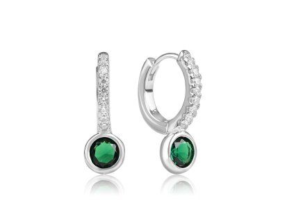 Stříbrné náušnice LUMINA - Emerald