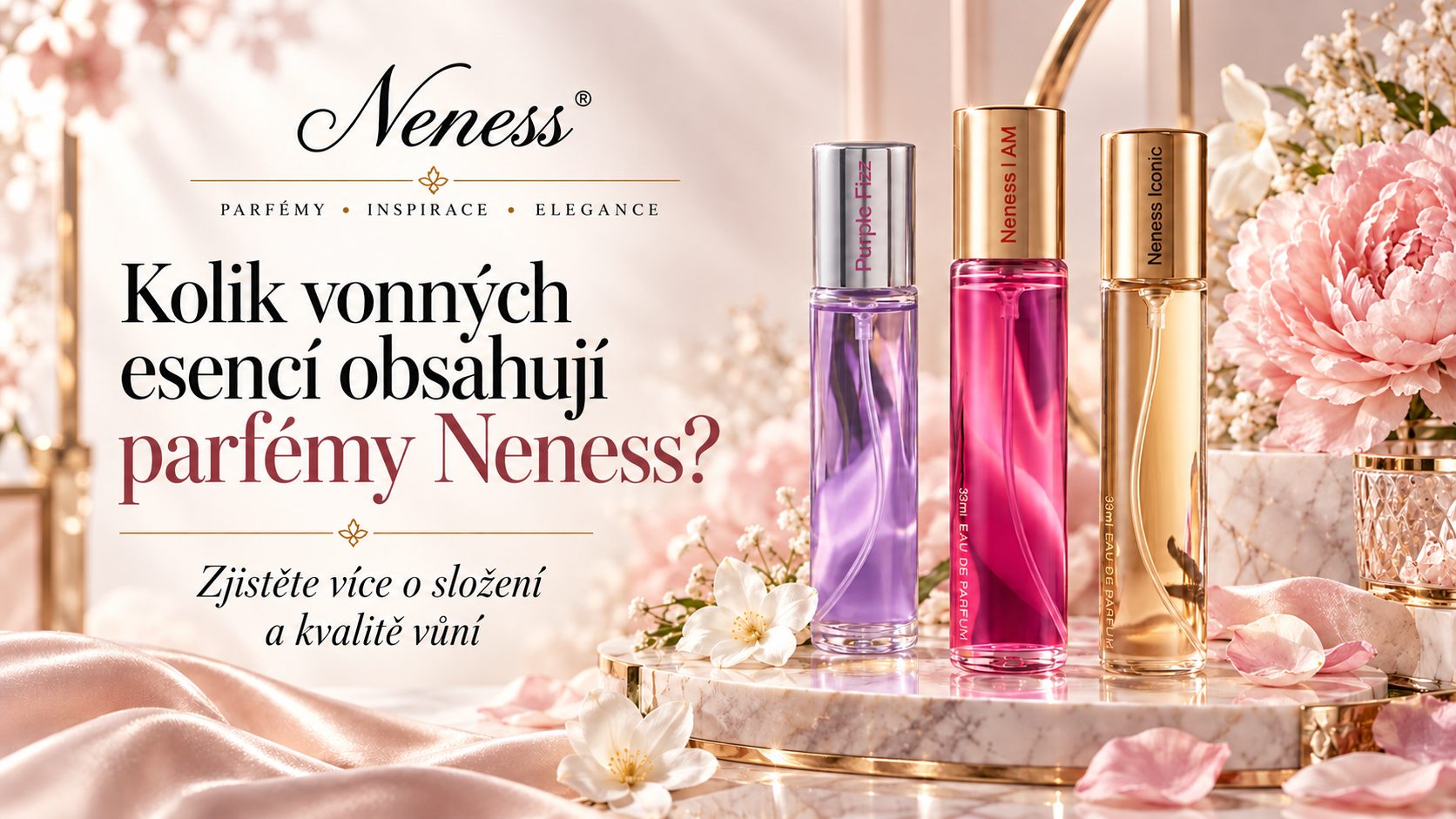 Kolik vonných esencí obsahují parfémy Neness?