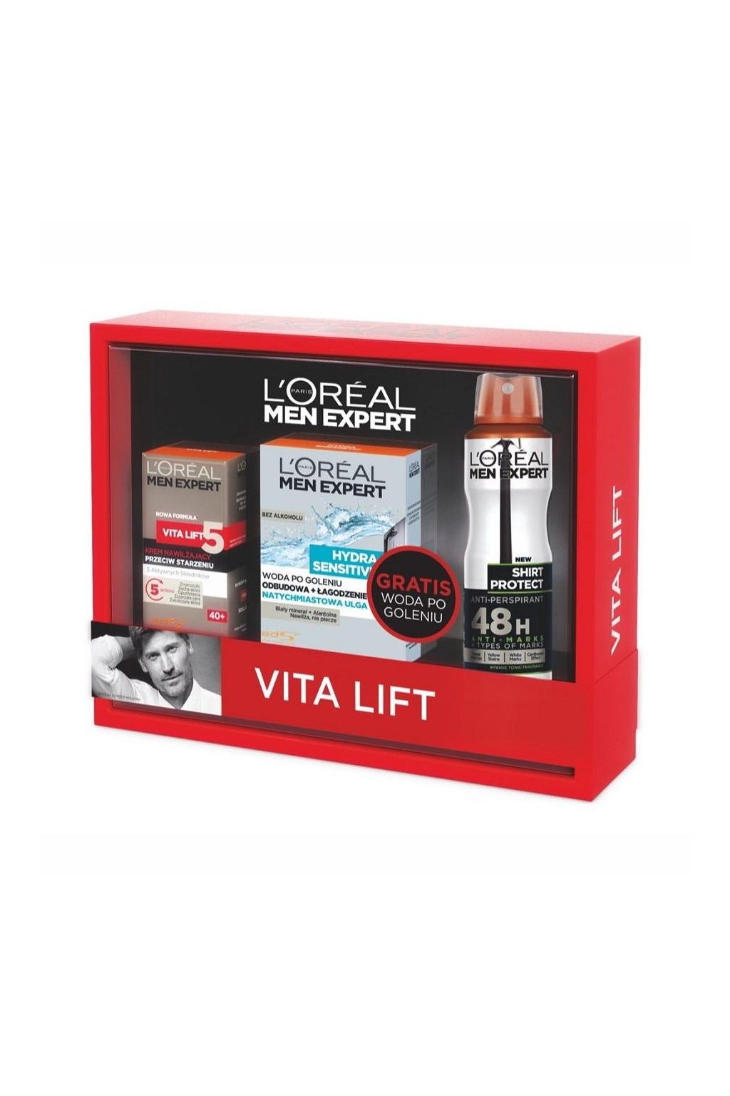 loreal vita lift denni krem 50ml hydra sensitive voda po holeni 100ml shirt protect antyperspirant 150ml sprej 1