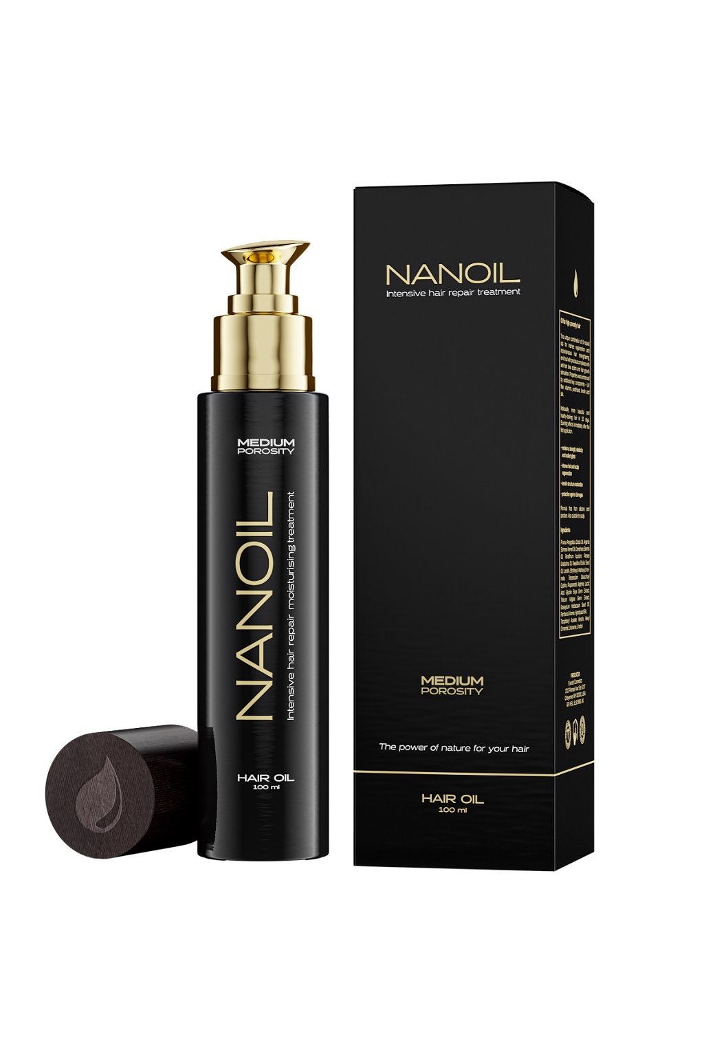 nanoil medium porosity Vlasovy olej pro vlasy se stredni porozitou 100 ml