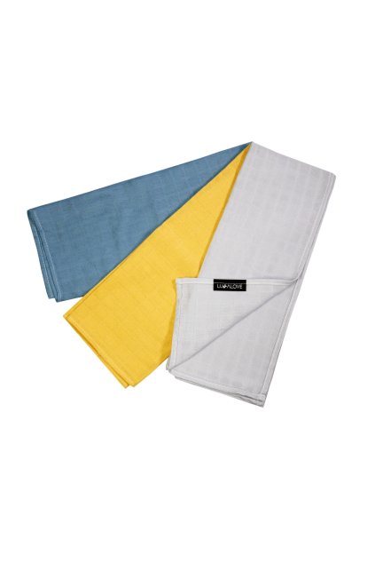 2185 lullalove sada barevnych tetra plenek 55x75cm 3 barvy