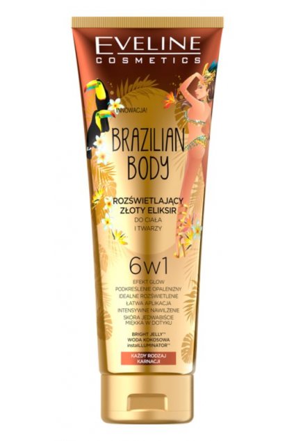 eveline cosmetics brazilian body tonovaci krem na telo pro rozjasneni a hydrataci