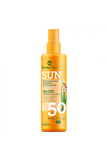 herbal care sun spf 50 opalovaci mleko pro deti 150ml