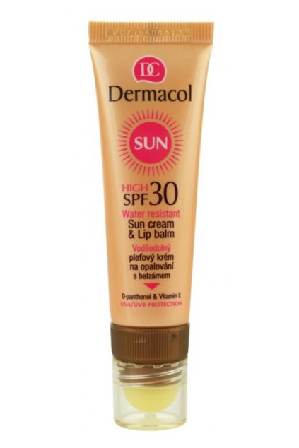 dermacol sun water resistant vodeodolny pletovy krem na opalovani s balzamem na rty spf 30 24